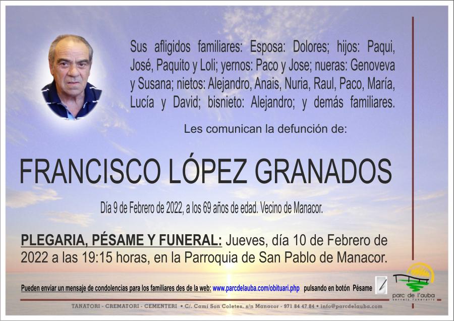 FRANCISCO  LÓPEZ GRANADOS