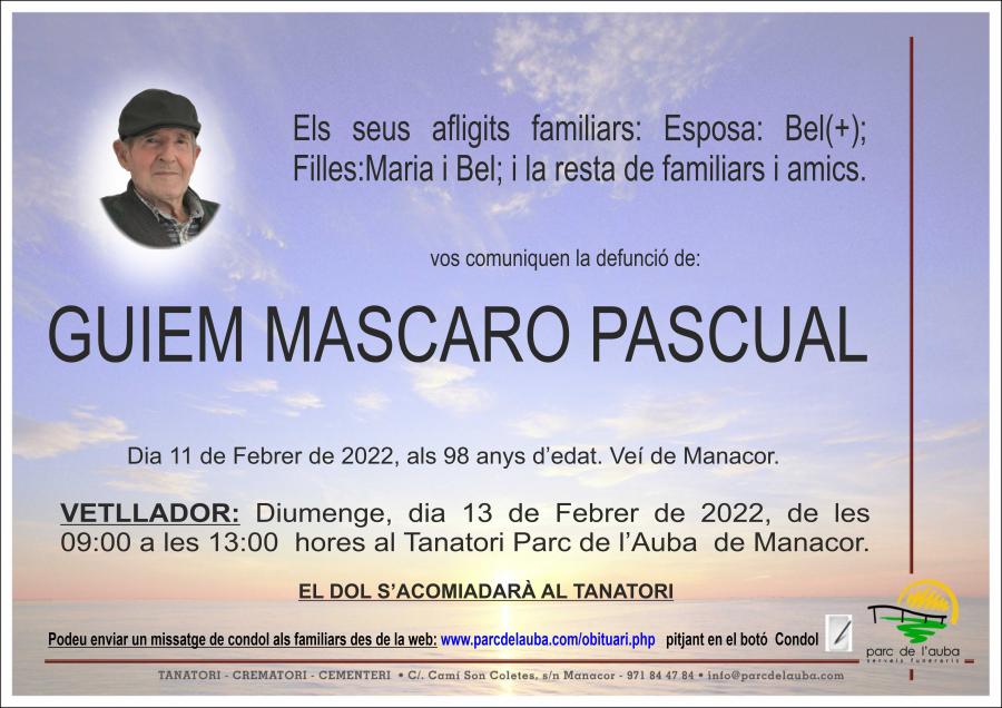 GUILLERMO  MASCARO PASCUAL