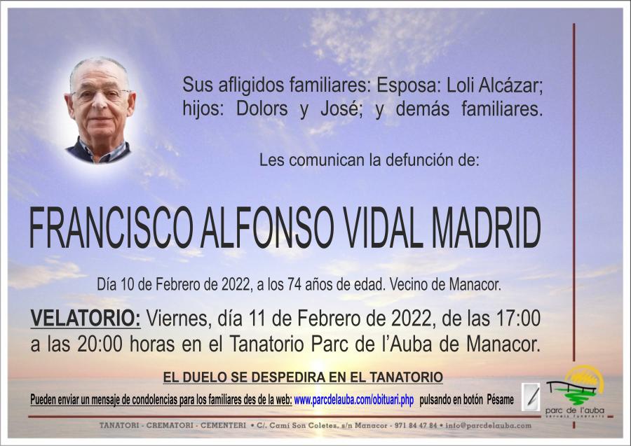 FRANCISCO ALFONSO VIDAL MADRID