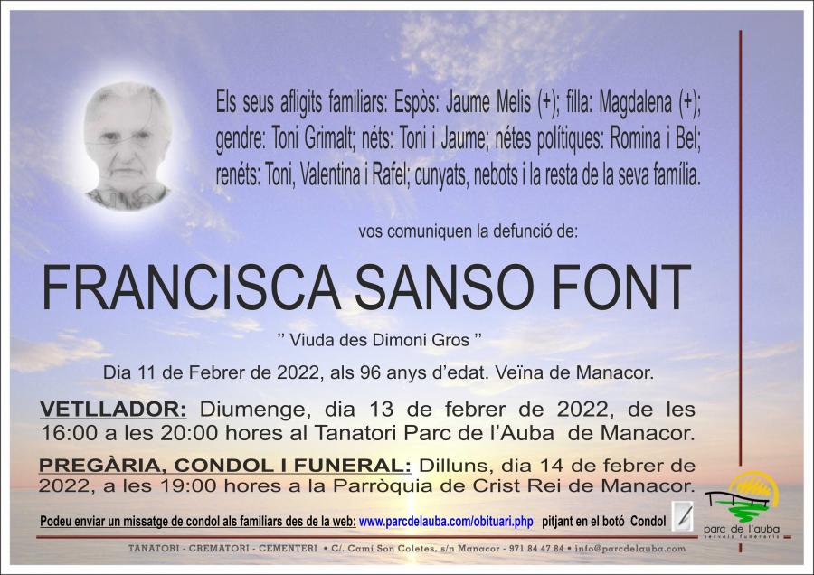 FRANCISCA SANSO FONT