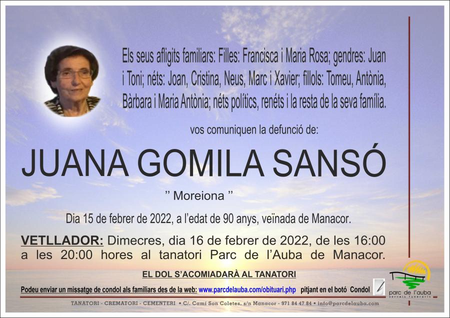 JUANA GOMILA SANSÓ