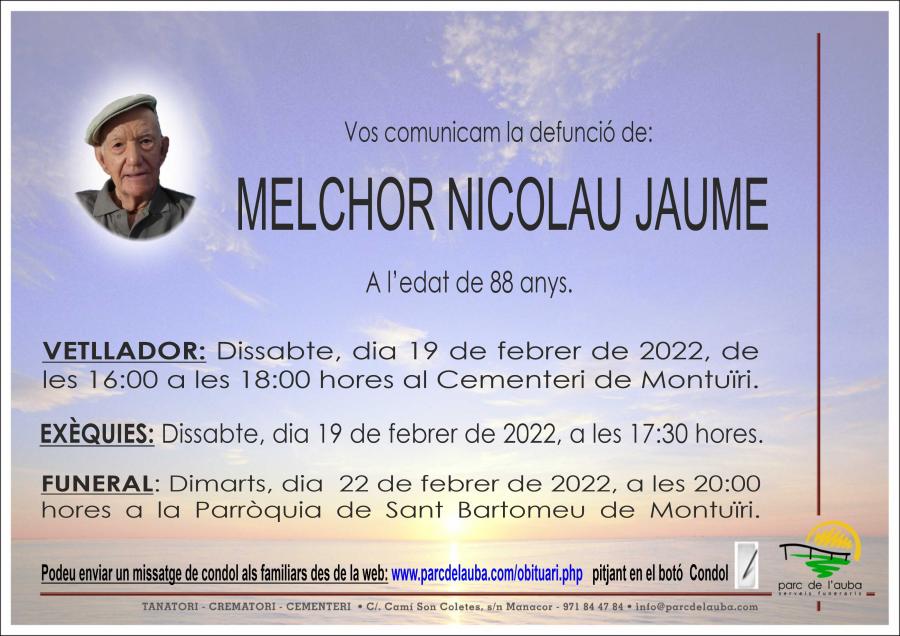 MELCHOR NICOLAU JAUME