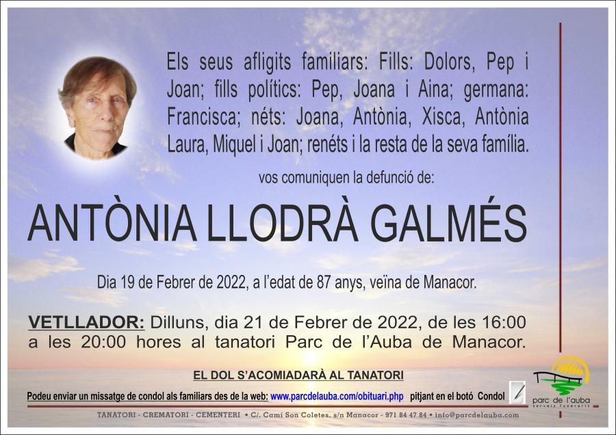 ANTÃ'NIA  LLODRÀ GALMÉS