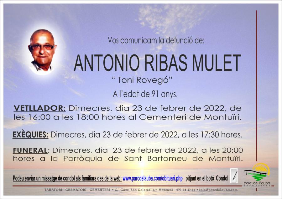 ANTONIO RIBAS MULET