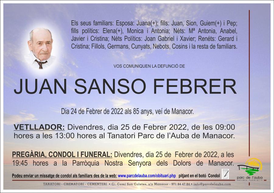 JUAN SANSO FEBRER
