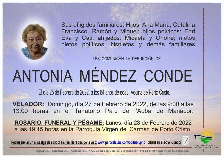 ANTONIA MENDEZ CONDE