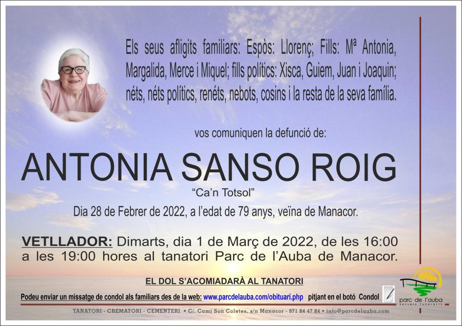 ANTONIA SANSO ROIG