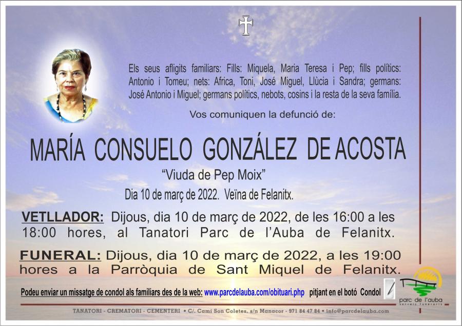 MARÍA CONSUELO GONZÁLEZ DE ACOSTA