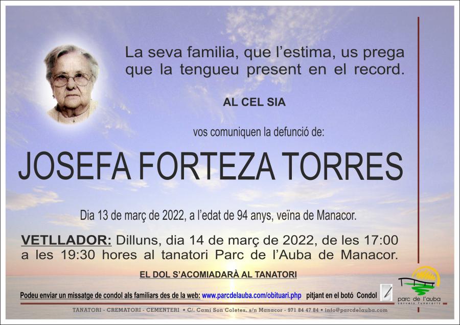 JOSEFA FORTEZA TORRES