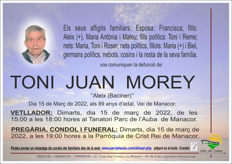 TONI JUAN  MOREY