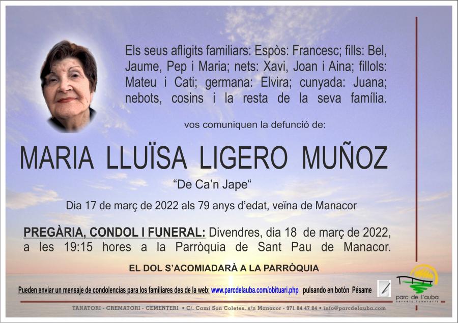 MARIA  LLUÏSA LIGERO  MUÑOZ