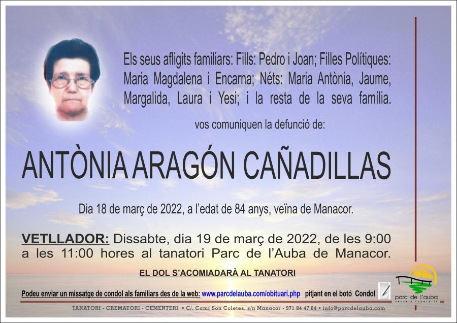 ANTÃ'NIA  ARAGÓN CAÑADILLAS