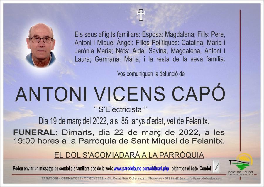 ANTONI VICENS CAPÓ