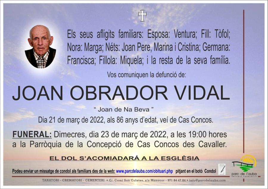 JOAN OBRADOR  VIDAL