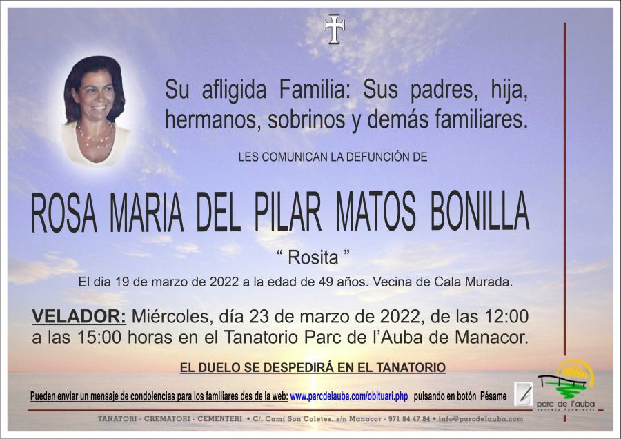 ROSA MARIA  DEL PILAR MATOS BONILLA