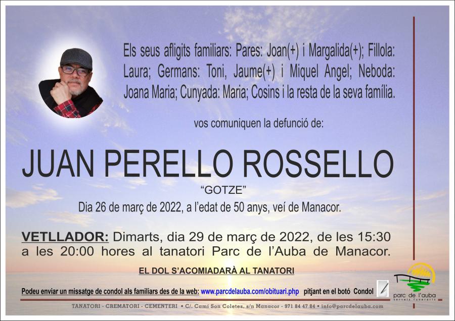 JUAN PERELLO ROSSELLO