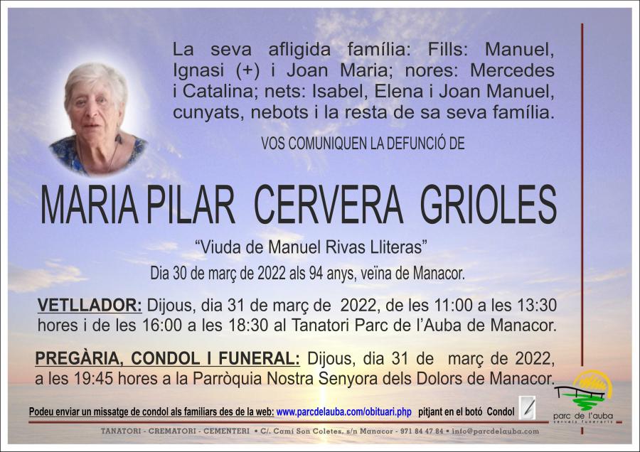 MARIA PILAR CERVERA  GRIOLES