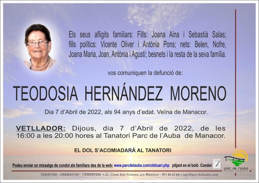 TEODOSIA HERNÁNDEZ  MORENO