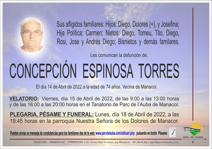 CONCEPCIÓN ESPINOSA  TORRES