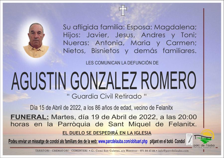 AGUSTÍN GONZÁLEZ  ROMERO