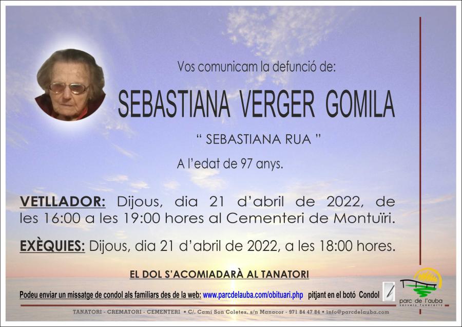 SEBASTIANA VERGER GOMILA