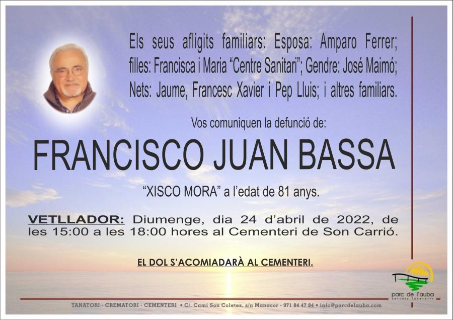 FRANCISCO JUAN BASSA