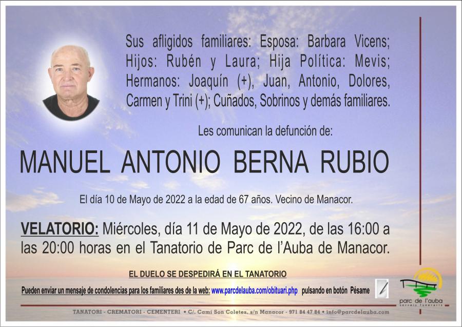 MANUEL ANTONIO  BERNA RUBIO
