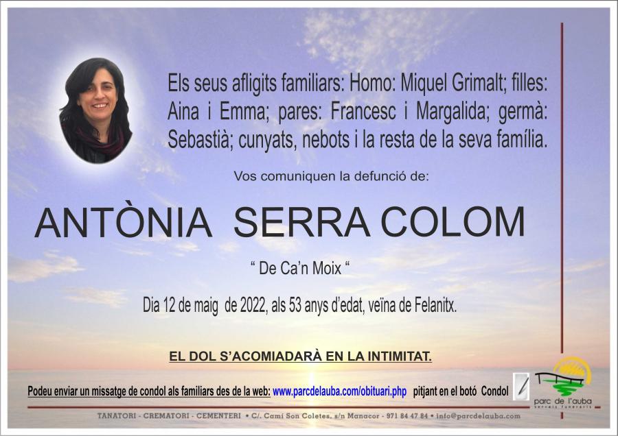 ANTÃ'NIA SERRA COLOM