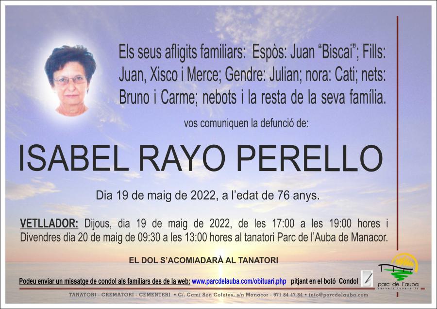 ISABEL  RAYO PERELLO