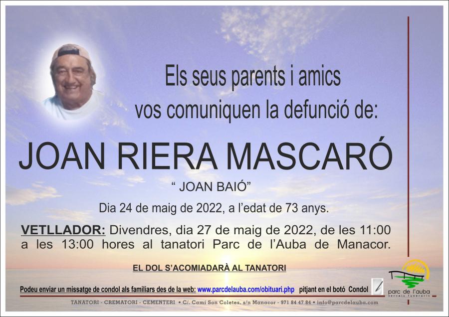 JOAN RIERA MASCARÓ