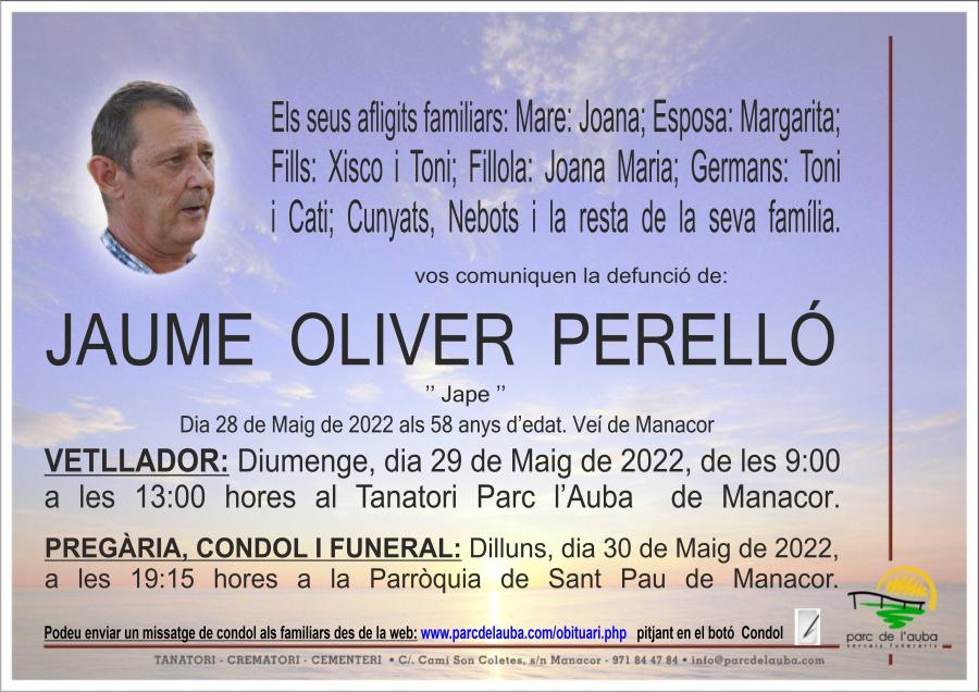 JAUME OLIVER PERELLÓ