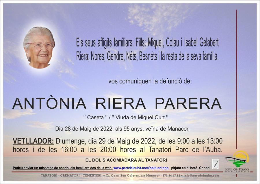ANTÃ'NIA  RIERA PARERA