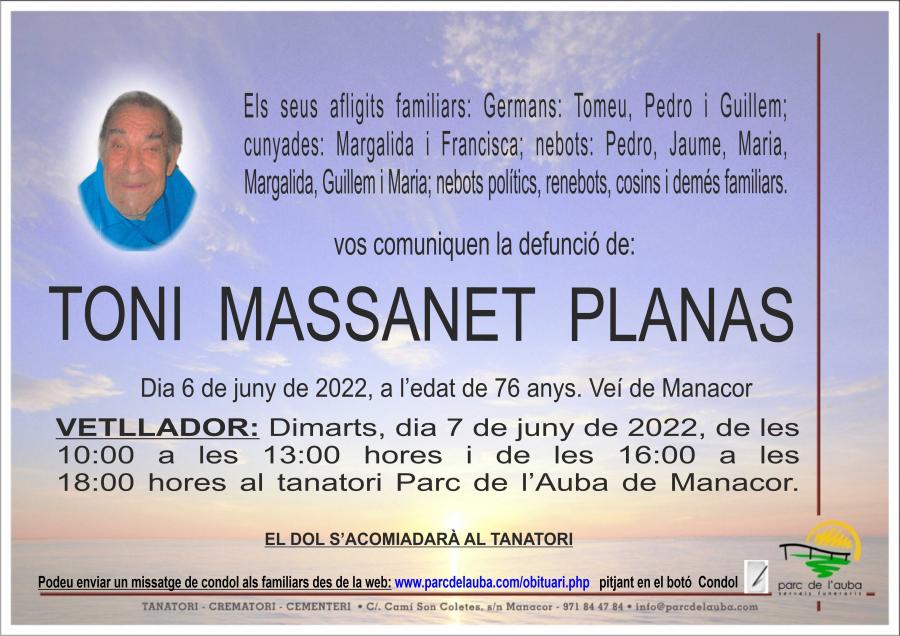 TONI MASSANET PLANAS