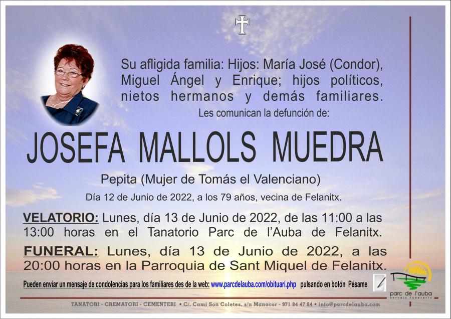 JOSEFA MALLOLS  MUEDRA