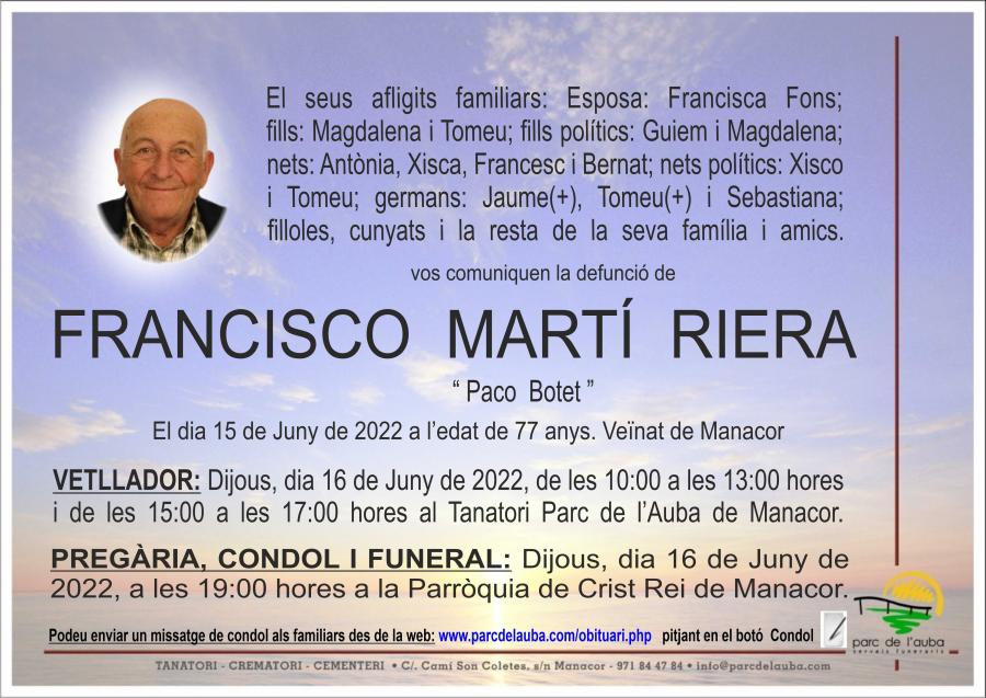 FRANCISCO MARTI RIERA