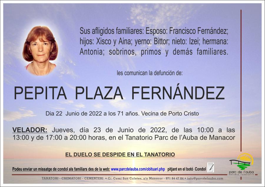 PEPITA PLAZA FERNÁNDEZ