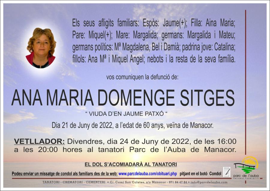 ANA MARIA DOMENGE SITGES