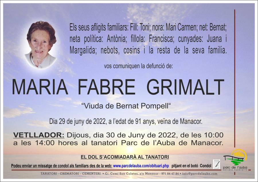 MARIA FABRE GRIMALT