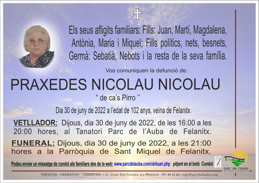 PRAXEDES NICOLAU NICOLAU