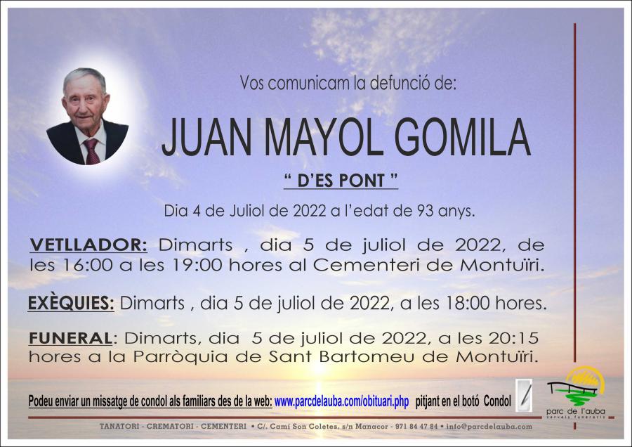 JUAN MAYOL GOMILA