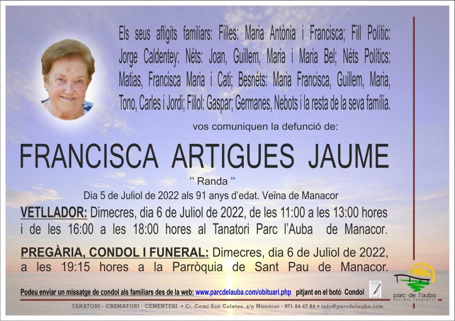 FRANCISCA ARTIGUES JAUME