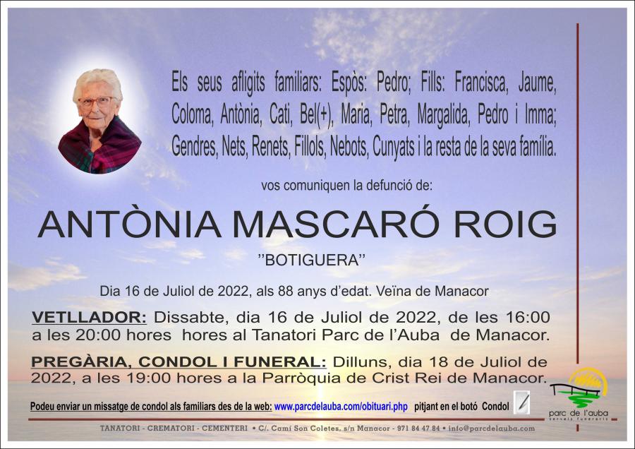 ANTÃ'NIA  MASCARÓ ROIG