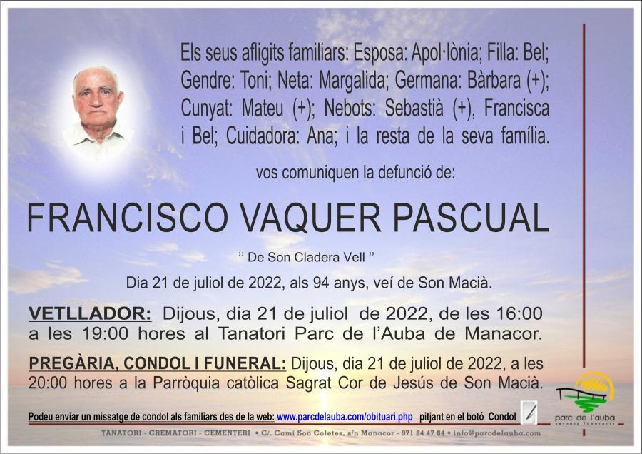 FRANCISCO  VAQUER PASCUAL
