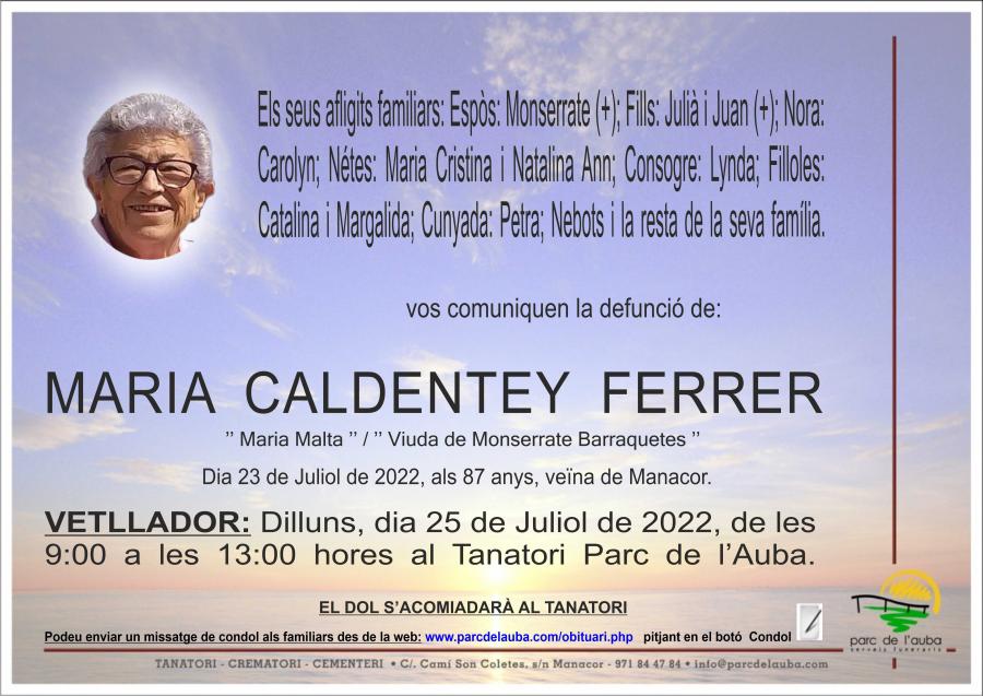 MARIA CALDENTEY FERRER