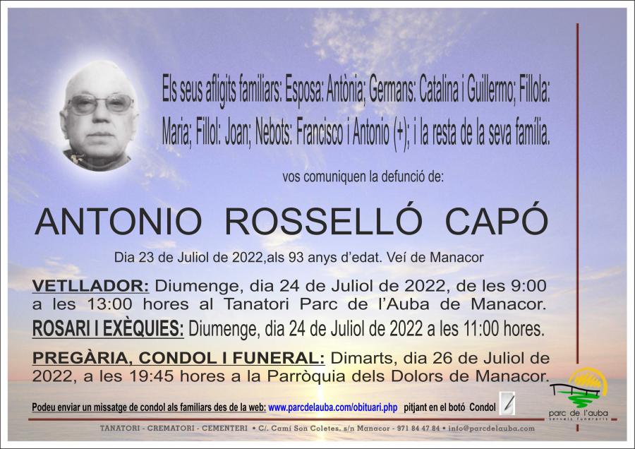 ANTONIO ROSSELLÓ  CAPÓ