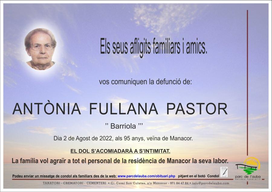 ANTÃ'NIA FULLANA PASTOR