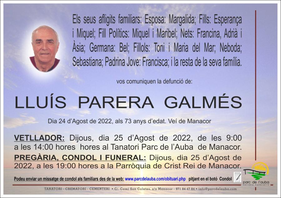 LLUÍS  PARERA GALMÉS