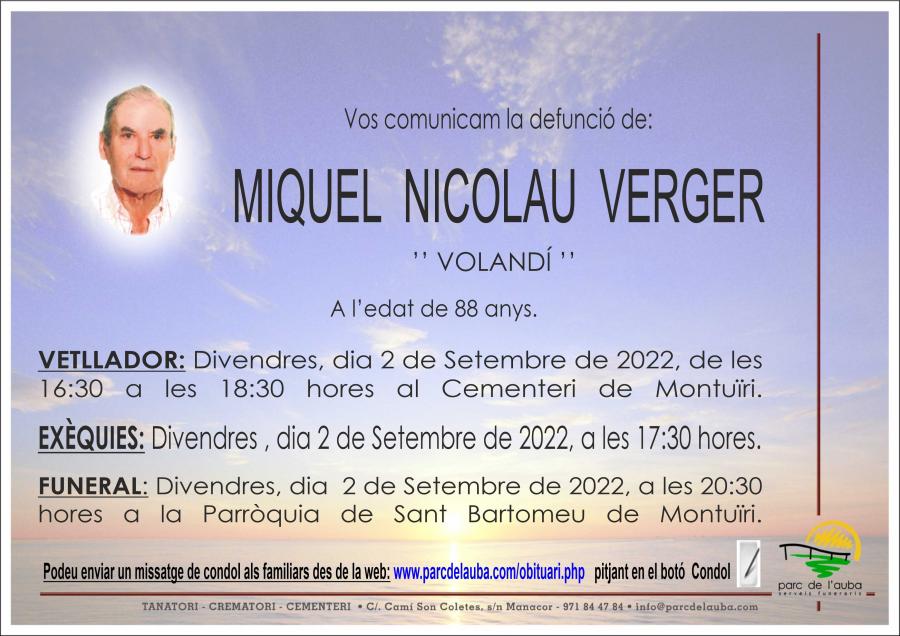 MIQUEL NICOLAU VERGER