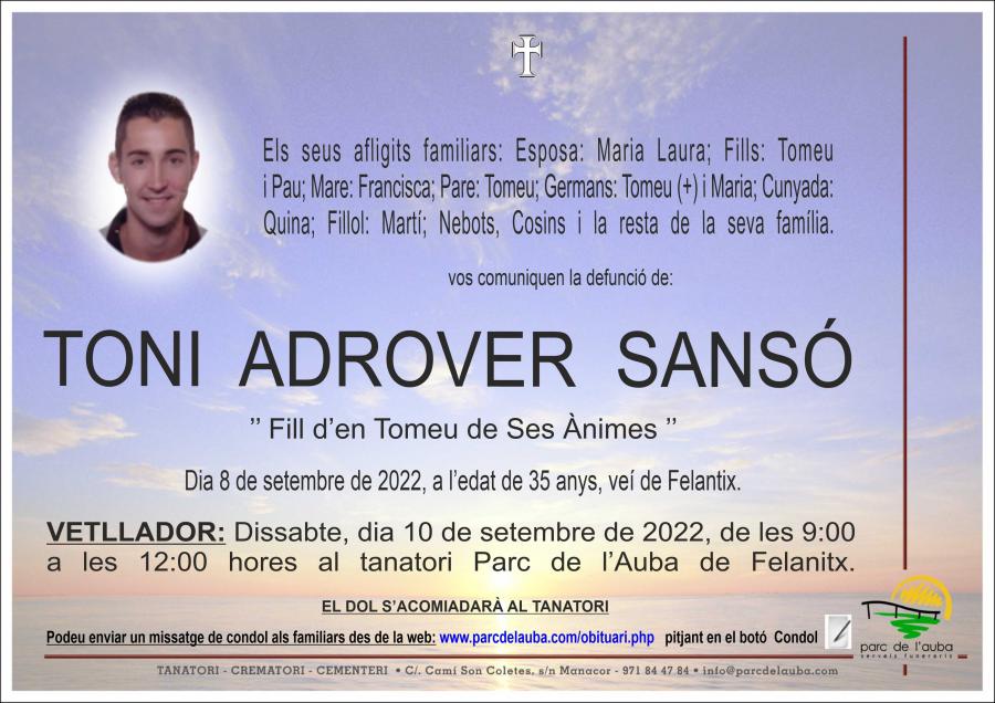 TONI ADROVER SANSÓ