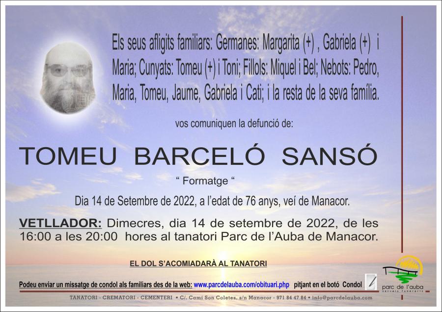 TOMEU BARCELÓ SANSÓ